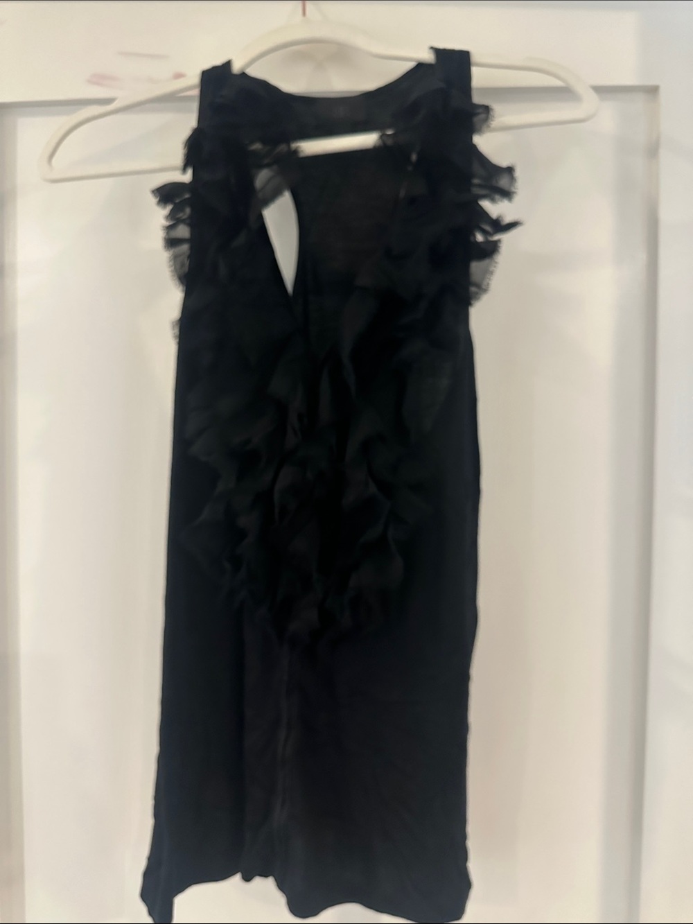 Banana Republic Black Ruffle Sleeveless Top